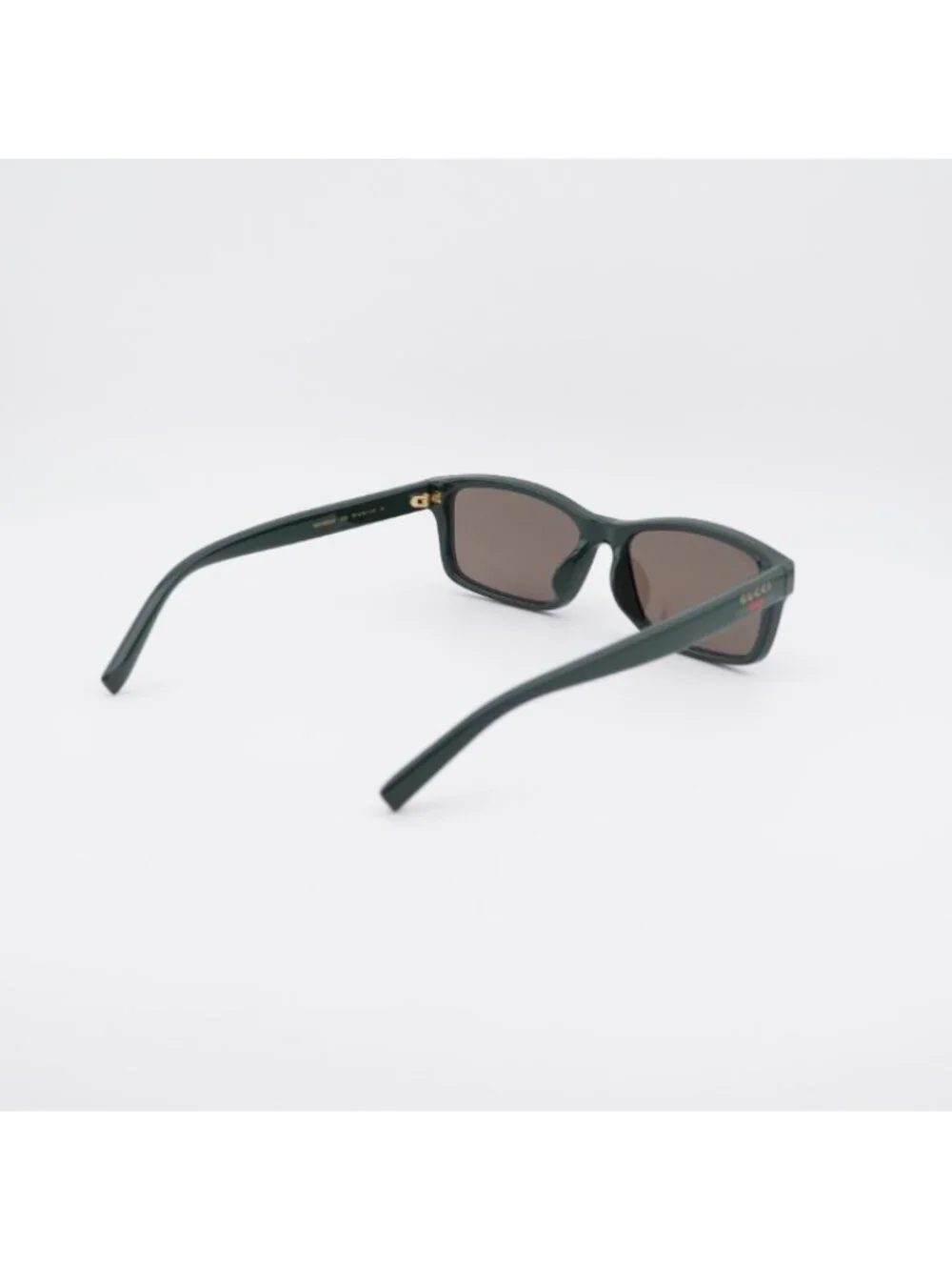 Gucci GG1986SA 003 Sunglasses Green Rectangle Frame, Brown Lenses